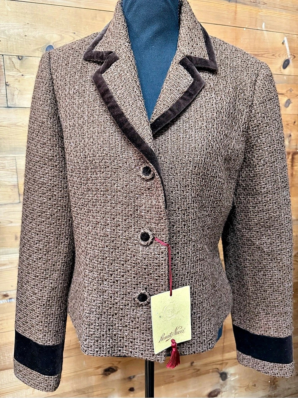 Renato Nucci Women's Brown Textured Blazer Size 44 NWT